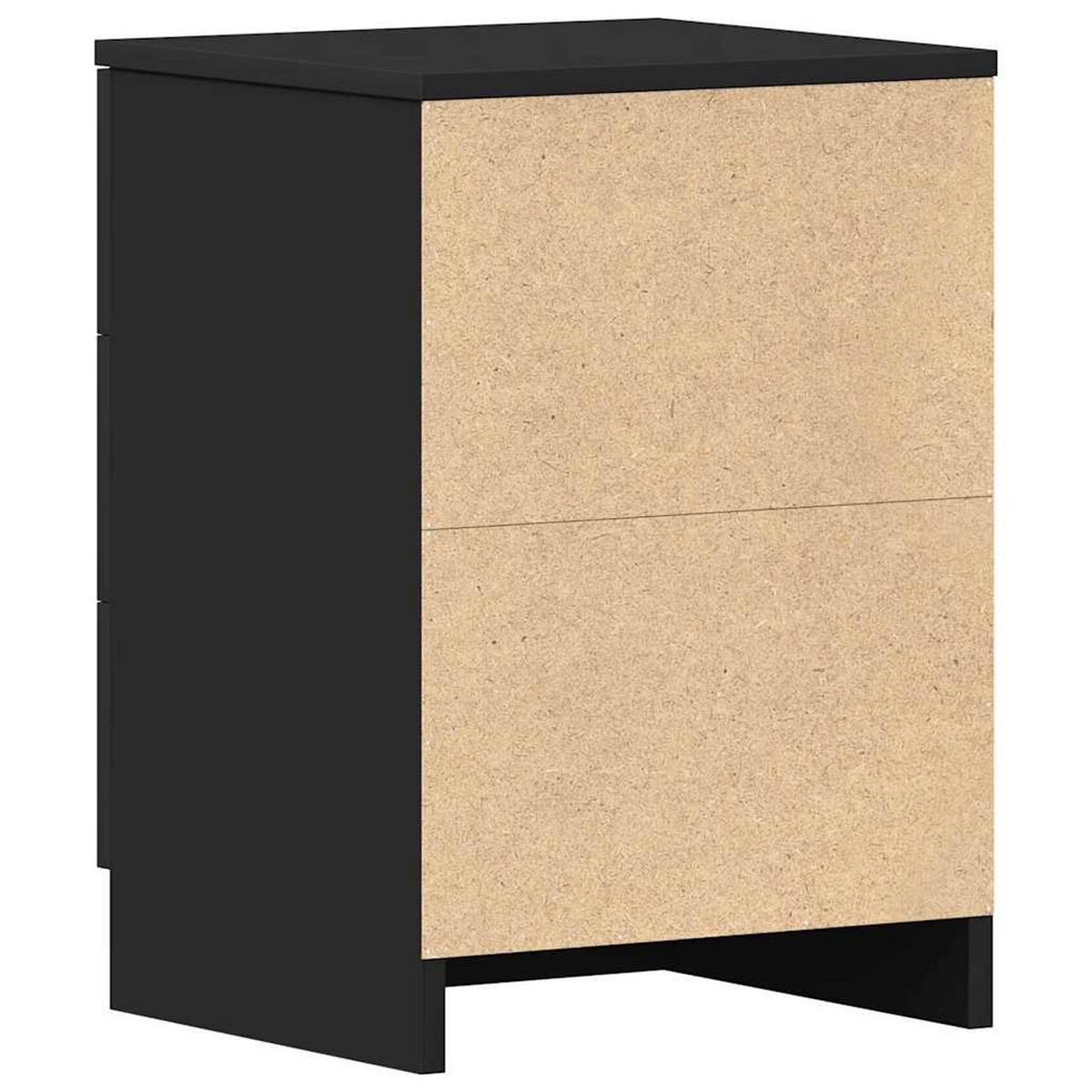 NACHTTISCH 2-teilig mit 3 Schubladen 38/35/56 cm aus Holzwerkstoff in Schwarz - Schwarz, Holz (38/56/35cm) - vidaXL