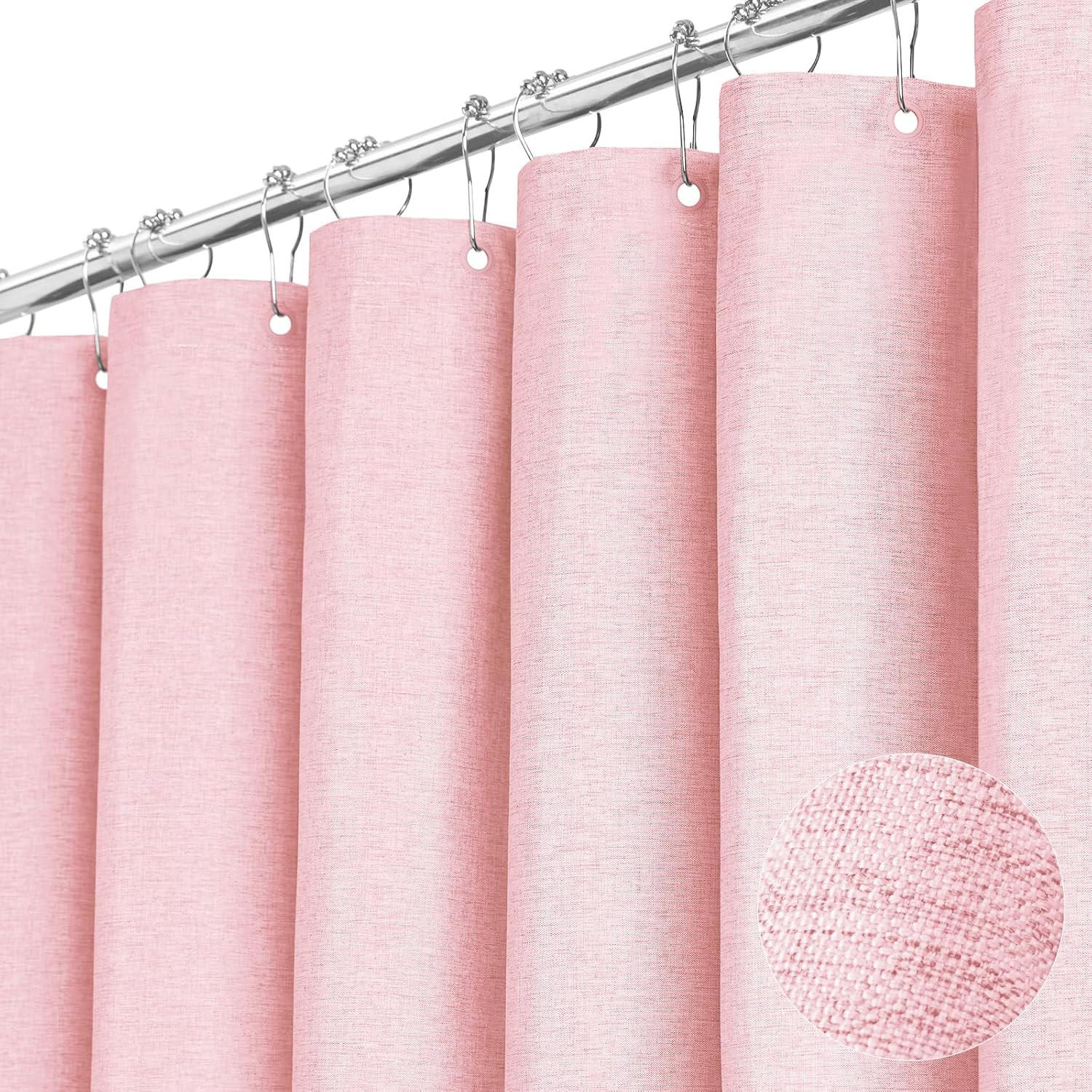 DUSCHVORHANG, Pink, Leinenoptik, 120 x 180 cm - Pink, Textil (120/180cm)
