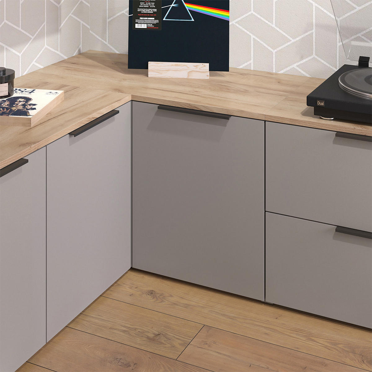 KOMMODE Wido Greige 80 x 50 cm mit Tür - Greige/Sonoma Eiche, Holzwerkstoff (80/50/40cm) - Vicco