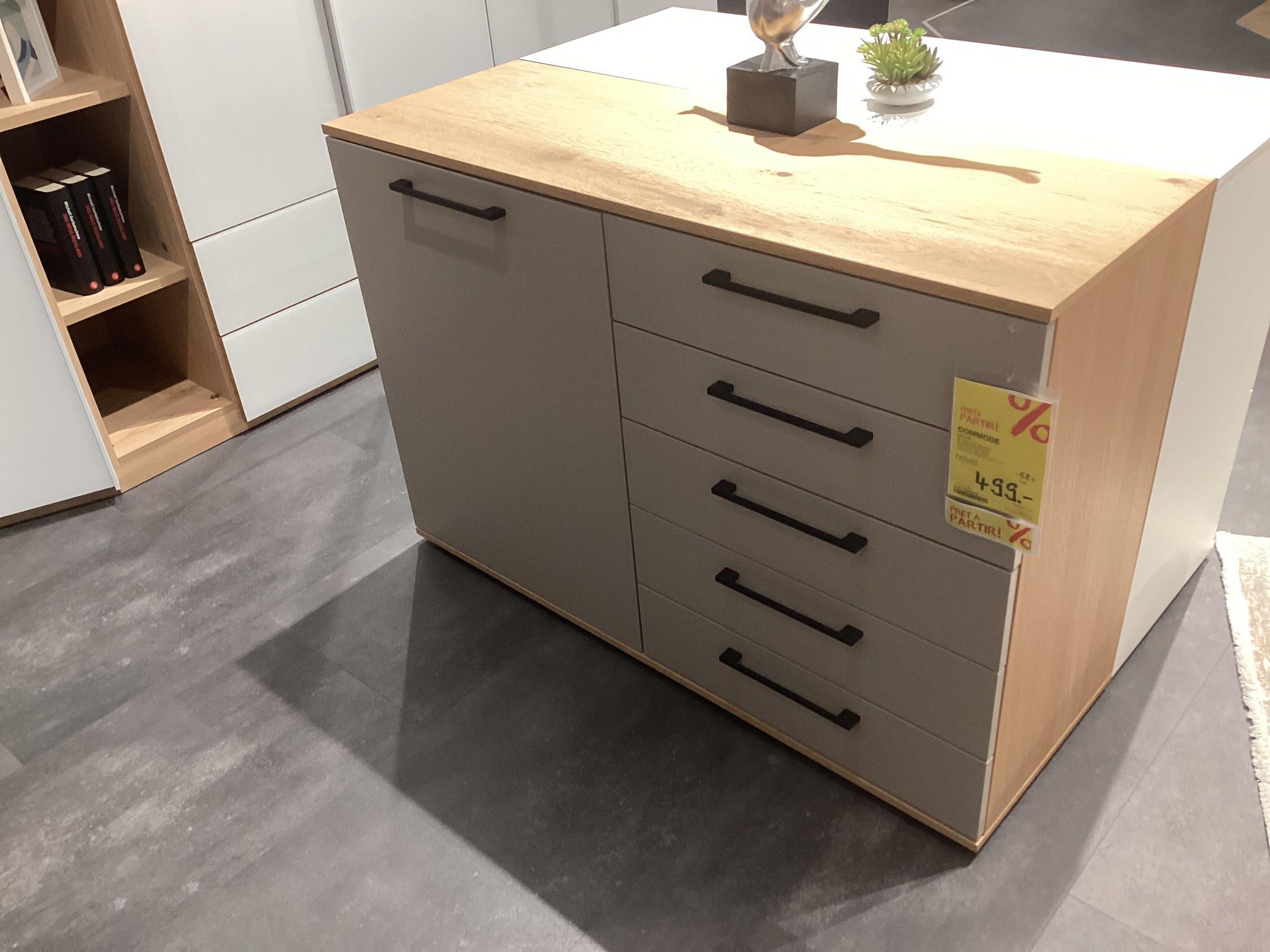 commode 1 porte 5 tiroirs - Novel
