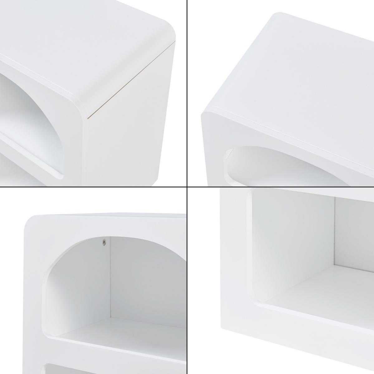 NACHTTISCH Vågå - Weiß, Holzwerkstoff (40/45/30cm) - [en.casa]