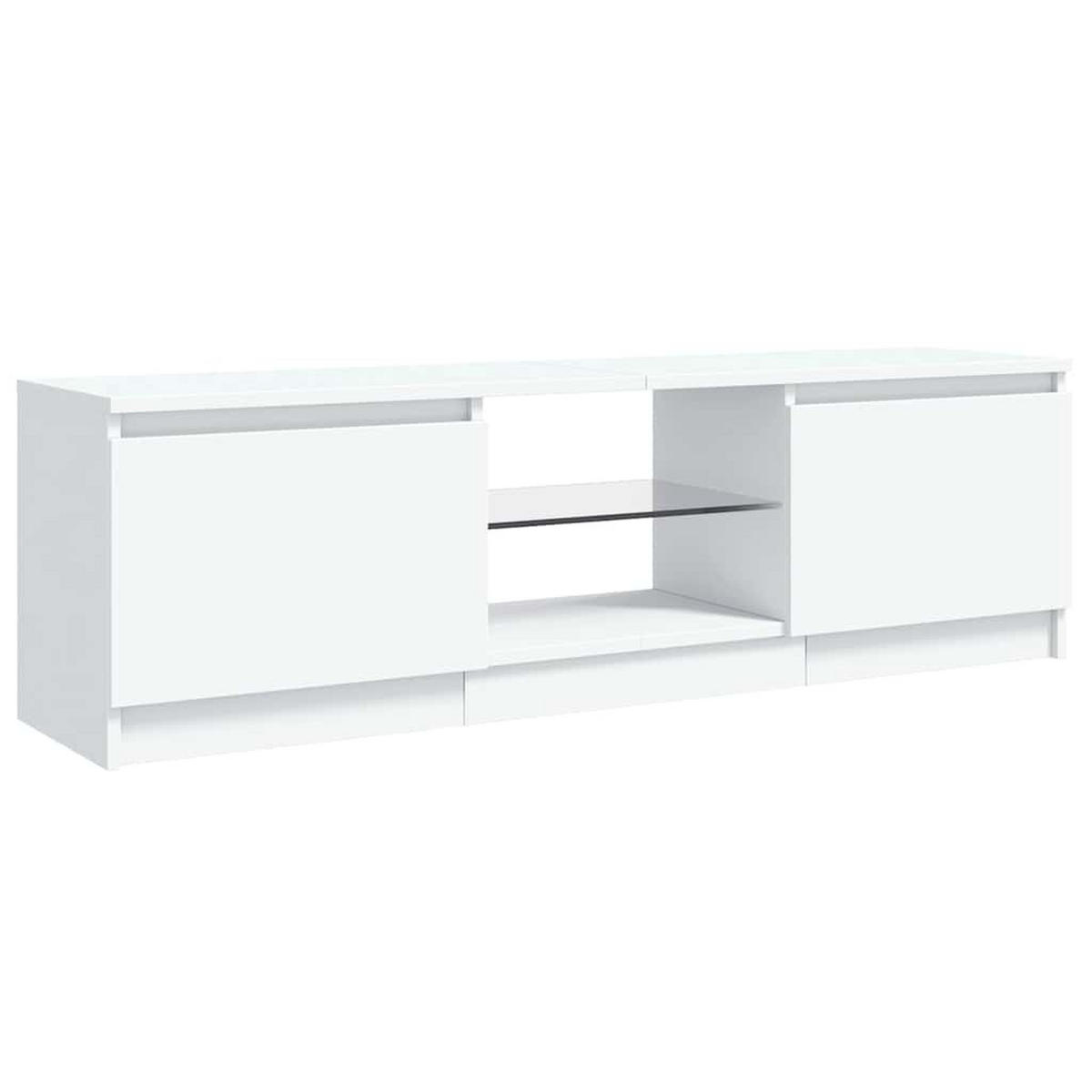TV-SCHRANK Mit Led-Leuchten Weiss 120/30/36 Cm - Weiß, Holzwerkstoff (30/36/120cm) - vidaXL
