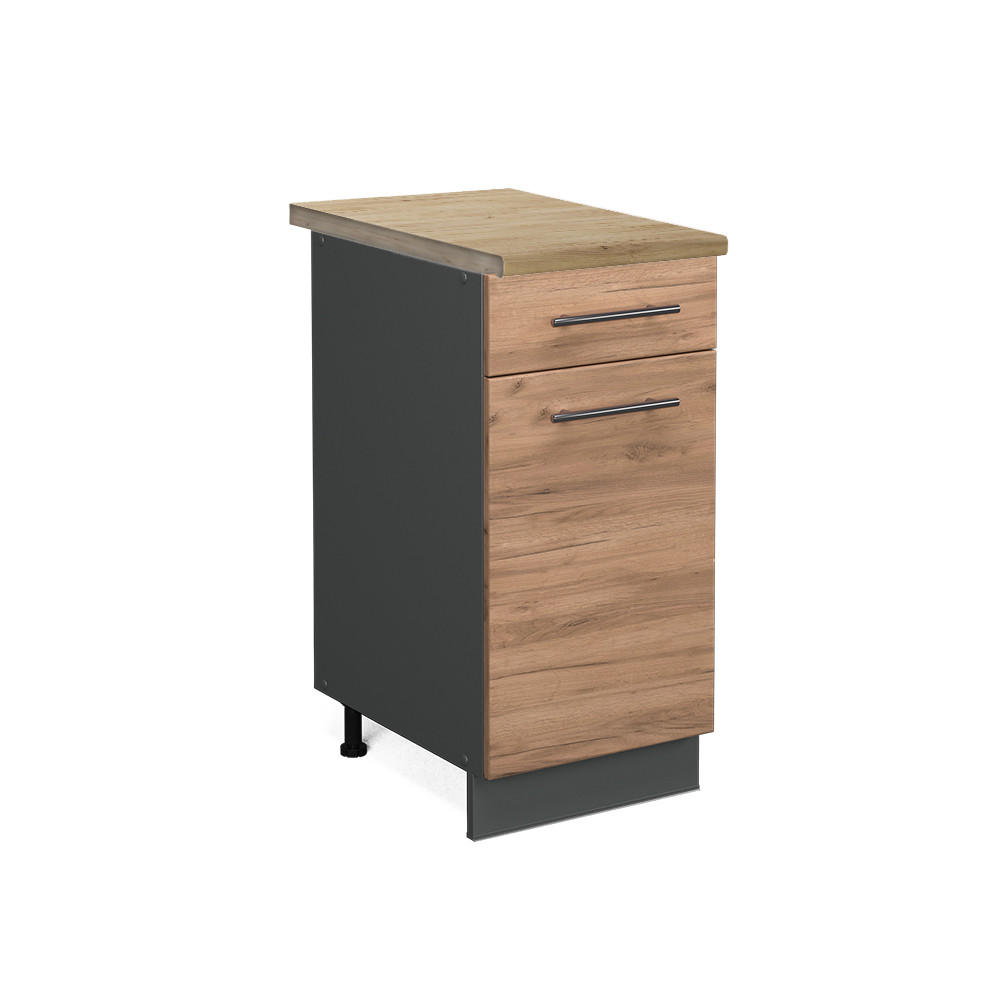 K&Ouml;KSUNDERSK&Aring;P Fame-Line Goldkraft ek 40 cm , AP Oak Honungsek, Antracit 82/40/60 cm
