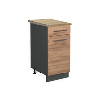 KÜCHENUNTERSCHRANK Fame-Line Goldkraft Eiche 40 cm, AP Eiche - Honigeiche/Anthrazit, Holzwerkstoff (40/82/60cm) - Vicco