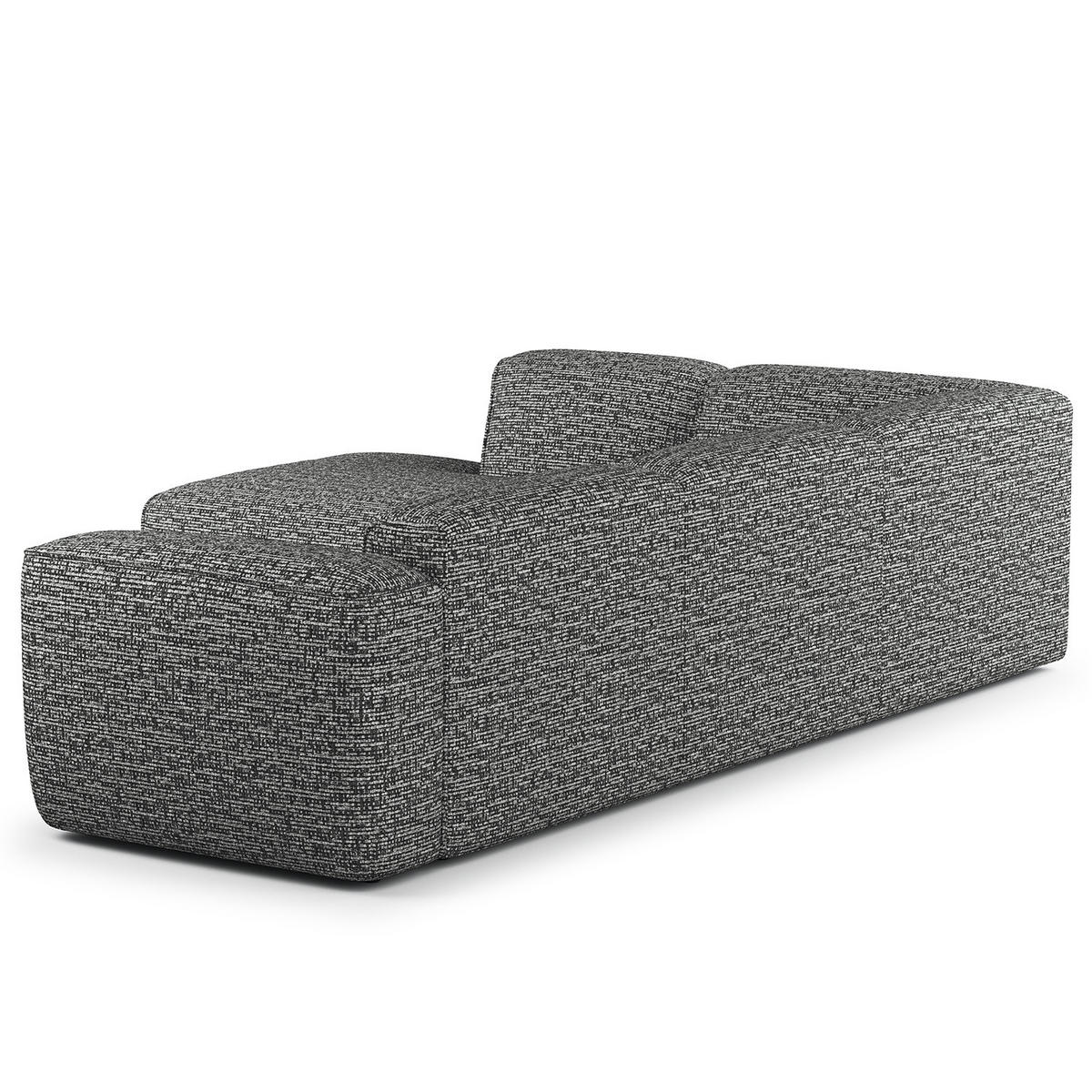 3-SITZER ECKSOFA mit Recamiere - Schwarz/Grau, Kunststoff/Textil (295/231cm) - home24