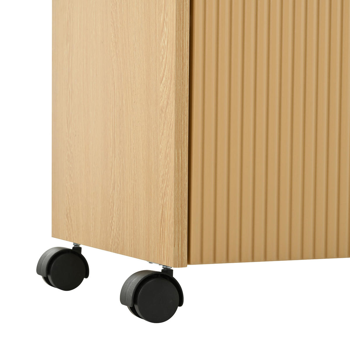 SCHUHSCHRANK aus MDF 110x35x86cm in Natur mit Rollen & Bremsen - Naturfarben, Holzwerkstoff (110/86/35cm) - Modfu