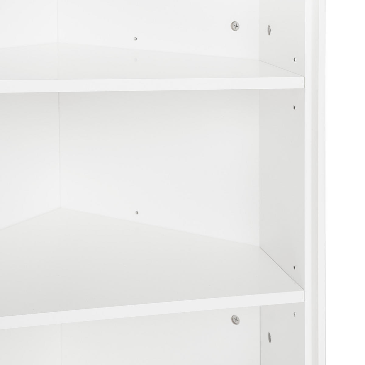 ECKVITRINE - Weiß / Eiche - Eichefarben/Weiß, Holzwerkstoff (55/190/48cm) - home24