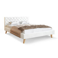 POLSTERBETT ZUZA weiß - Birkefarben/Beige, Holz/Holzwerkstoff (140/200cm) - FDM