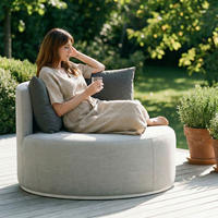 OUTDOOR-SOFA AMALFI - Hellgrau, Kunststoff (110/75/112cm) - IDIMEX