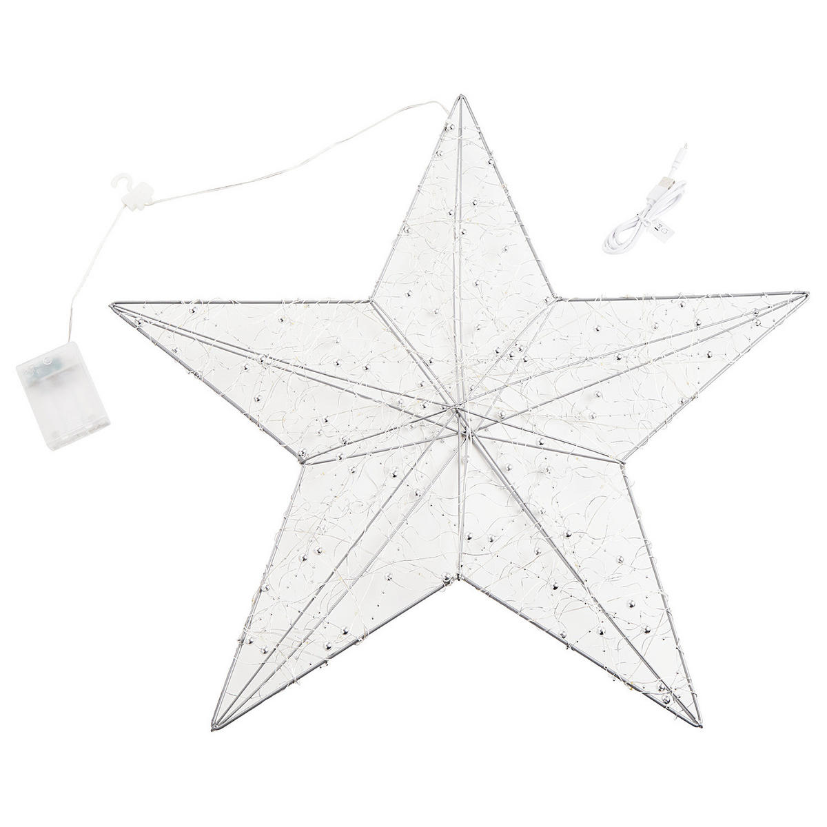 LED-STERN Shining Star - Silberfarben, Metall (8/58/58cm) - Butlers