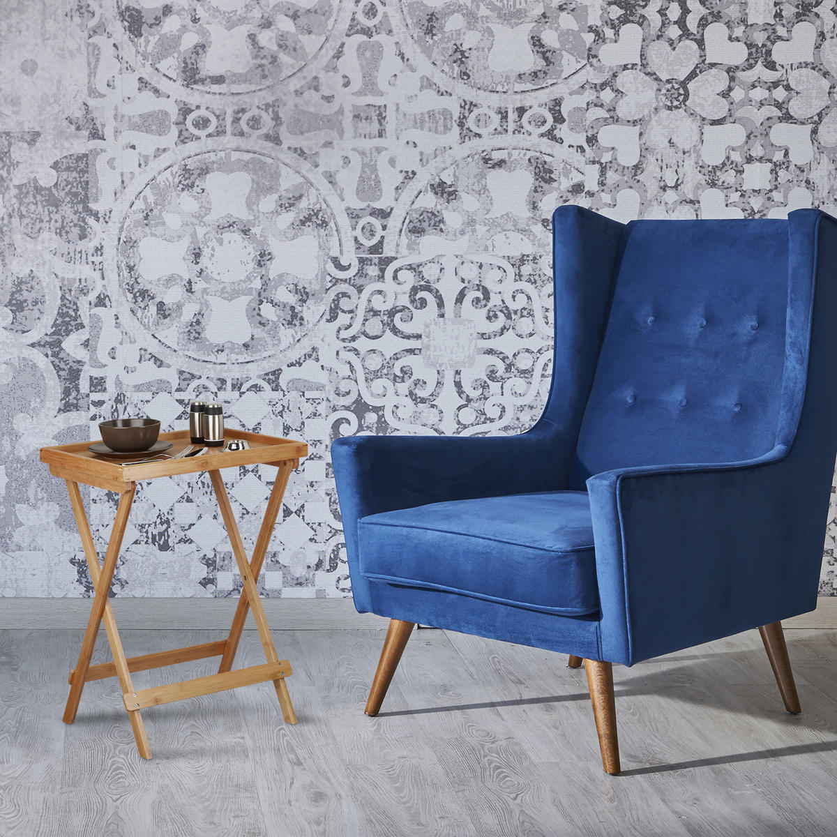 TABLETTTISCH - Hellbraun, Holz (38.5/50/66cm) - Relaxdays