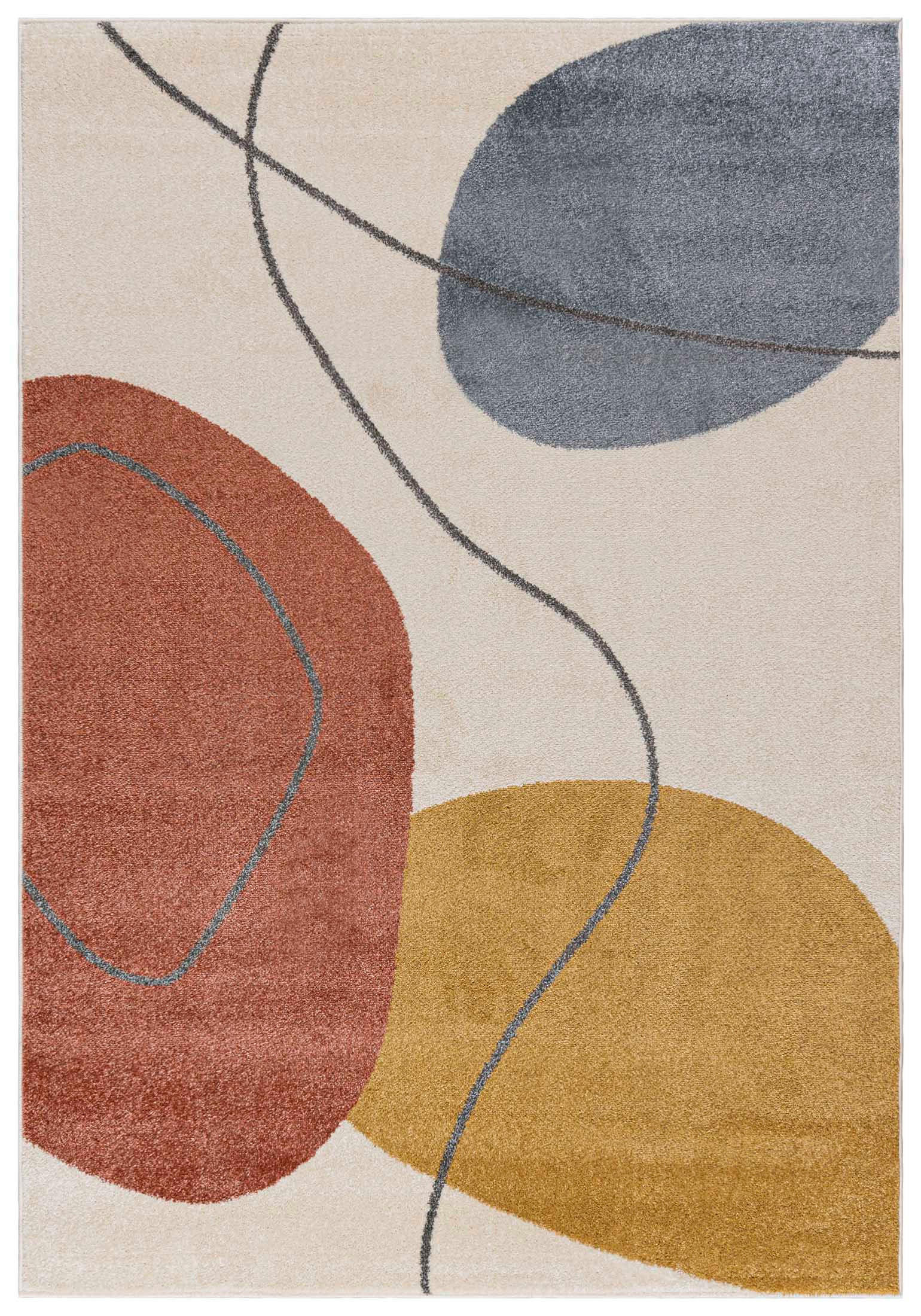 TEPPICH Beige Geometrisch In-Outdoor Pflanzlich Kurzflor Rechteckig 180 x 250 cm - Rotbraun/Beige, Textil (180/250cm) - Mazovia