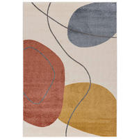 TEPPICH Beige Geometrisch In-Outdoor Pflanzlich Kurzflor Rechteckig 180 x 250 cm - Rotbraun/Beige, Textil (180/250cm) - Mazovia