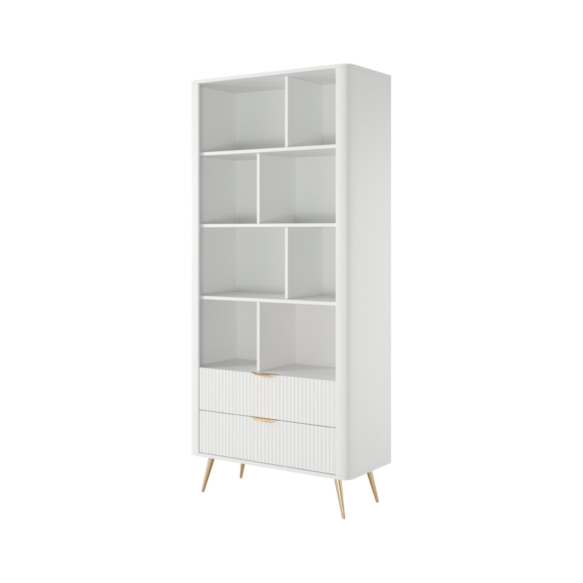 VITRINE LANTE Weiß 88x38x194 cm - Weiß, Holzwerkstoff (88/194/38cm) - FURNLUX