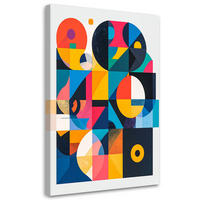 LEINWANDBILD Geometrische Abstraktion im Bauhaus-Stil 70x100cm - Multicolor, Textil (70/100cm) - Feeby