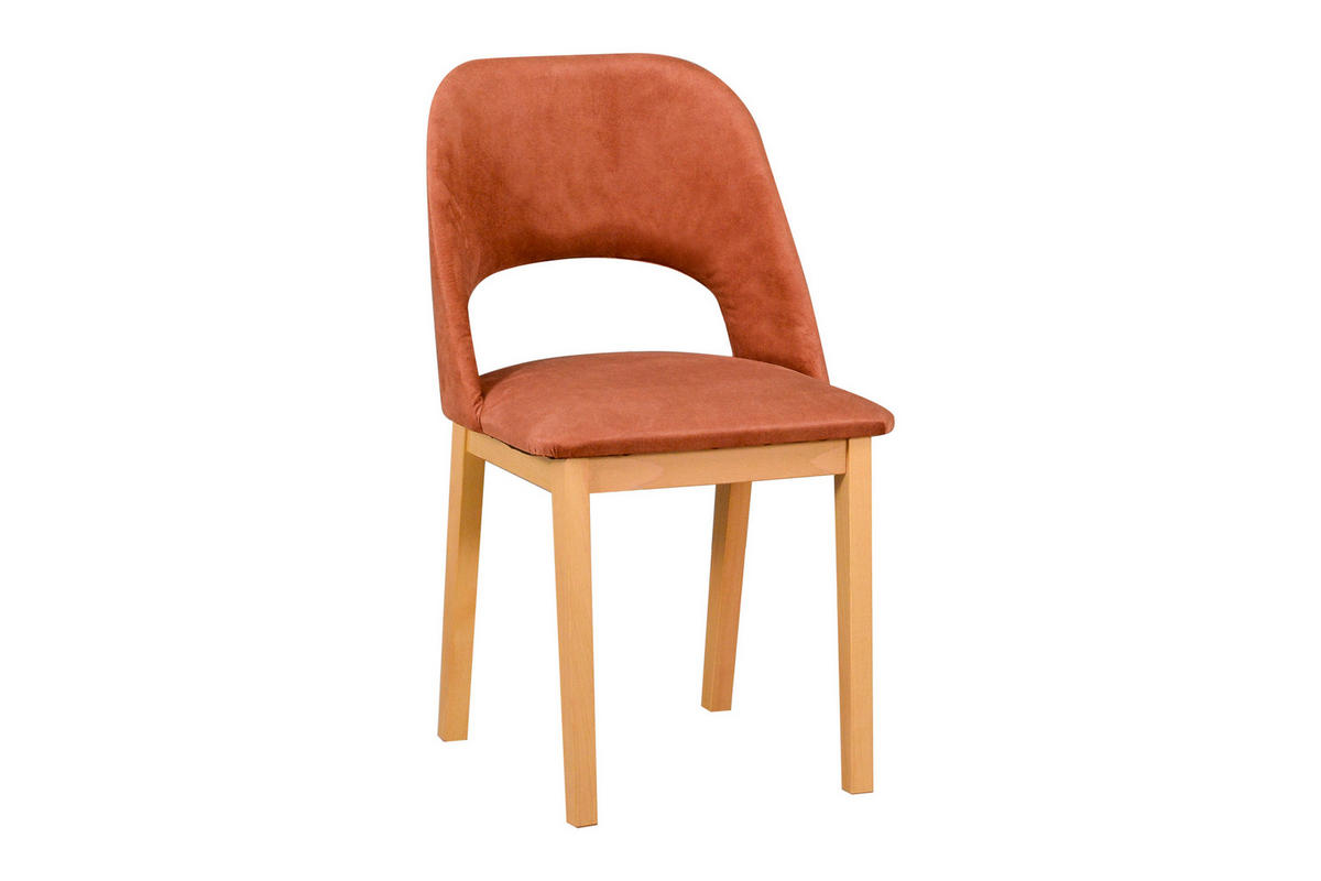 STUHL 2er Set MONTI 2, grandson, zetta 295 - Birkefarben/Kupferfarben, Holz (45/82/40cm) - Leaf Design