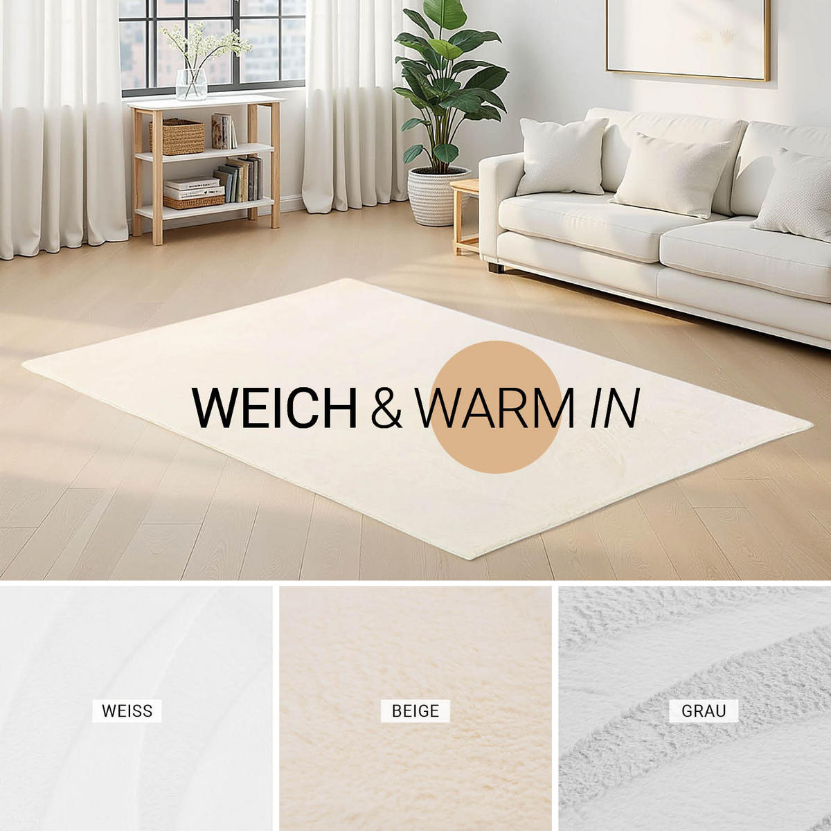 TEPPICH in Beige 160/230 cm waschbar - Beige, Textil (160/230cm) - Homestyle4u