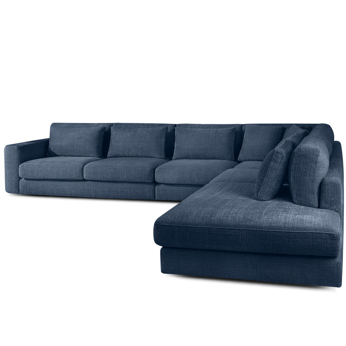 ECKSOFA XL rechts VERUS - Dunkelblau, Holz/Holzwerkstoff (377/328cm) - KONSIMO®