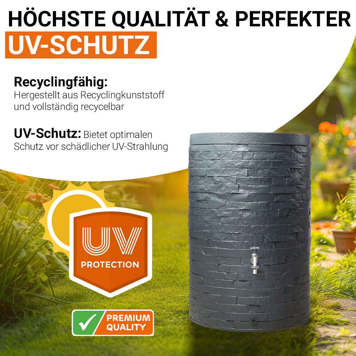 REGENTONNE 260 L, graphite grey - Grau, Kunststoff (60/93/60cm) - GARANTIA