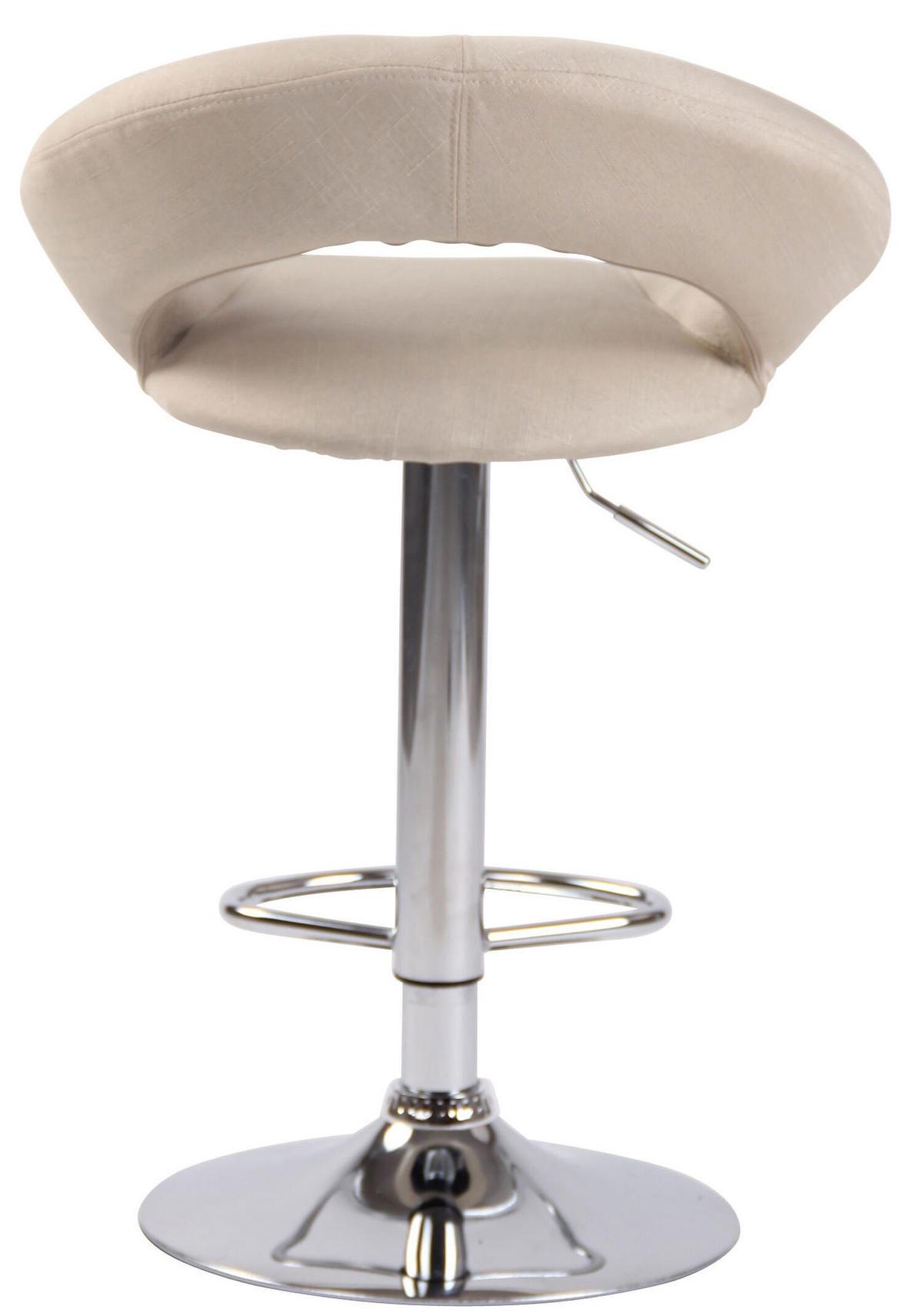 BARHOCKER Olin, Gestell Metall in Chromoptik, Stoff Creme - Chromfarben/Creme, Textil/Metall (53/100/47cm) - TPFLiving