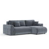 ECKSOFA MIT SCHLAFFUNKTION Bodega Grau Samtstoff - Schwarz/Grau, Holz/Holzwerkstoff (235/138cm) - Maison de Reve