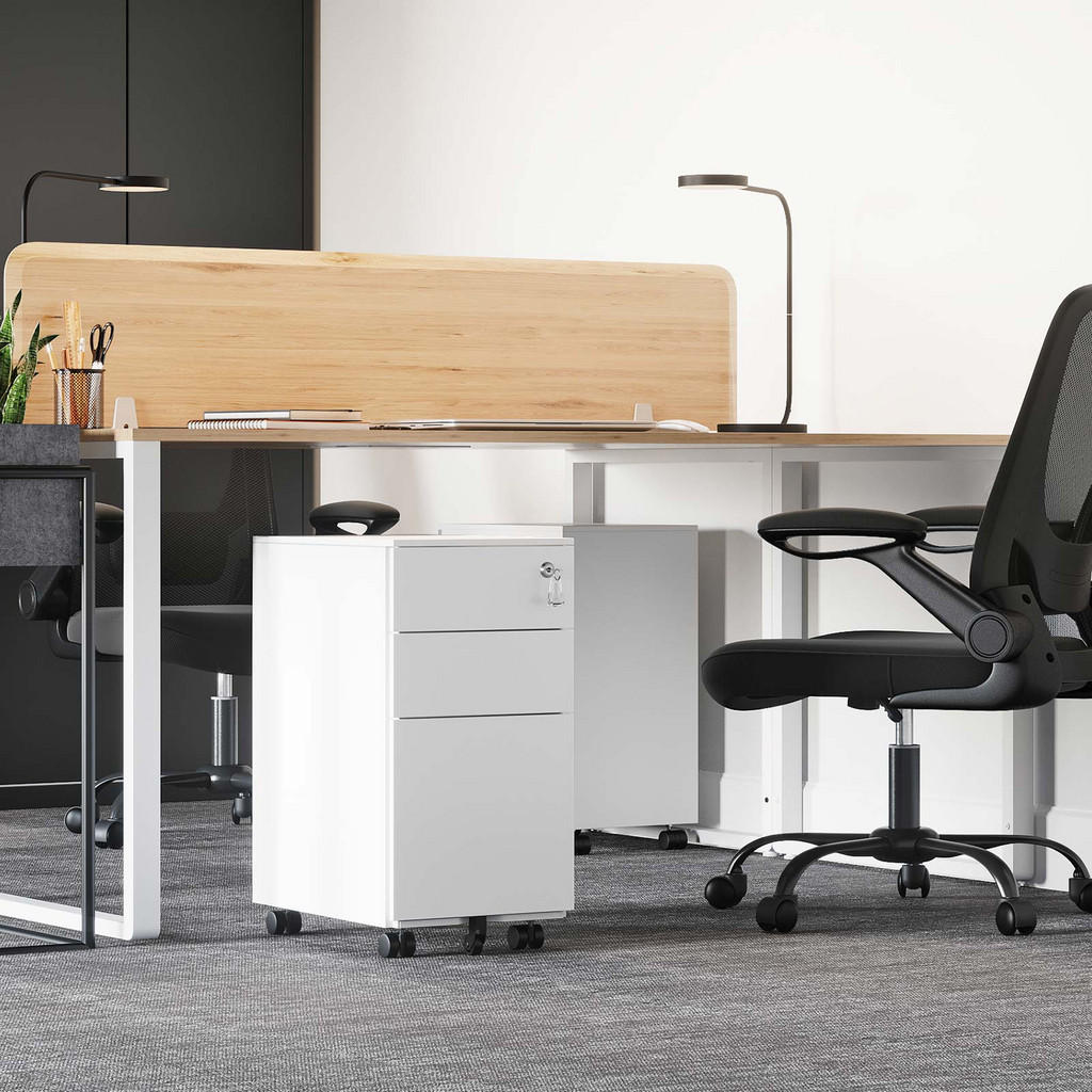 Thumbnail - Hansiro Rollcontainer, Weiß, Metall, 45x60x30 cm, Arbeitszimmer, Container