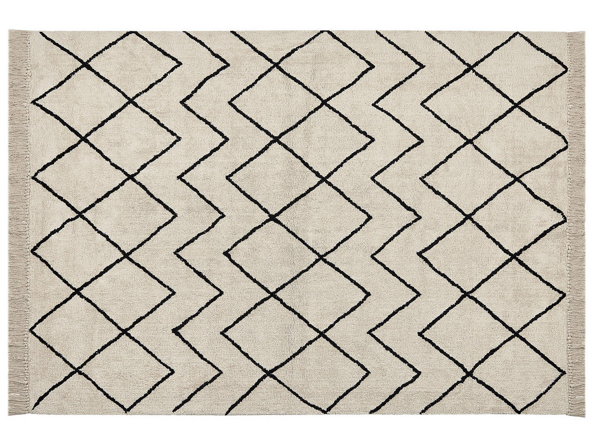 KURZFLOR-TEPPICH Eldes 230/160 cm - Beige, Textil (160/230cm) - Beliani