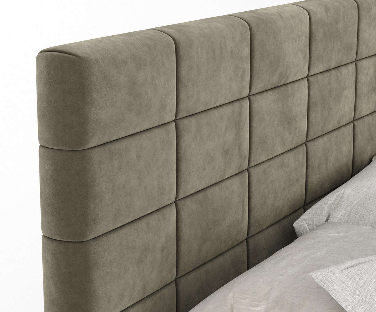 BOXSPRINGBETT Ava Taupe 140/200 cm - Taupe/Schwarz, Holz/Holzwerkstoff (140/200cm) - Maison de Reve