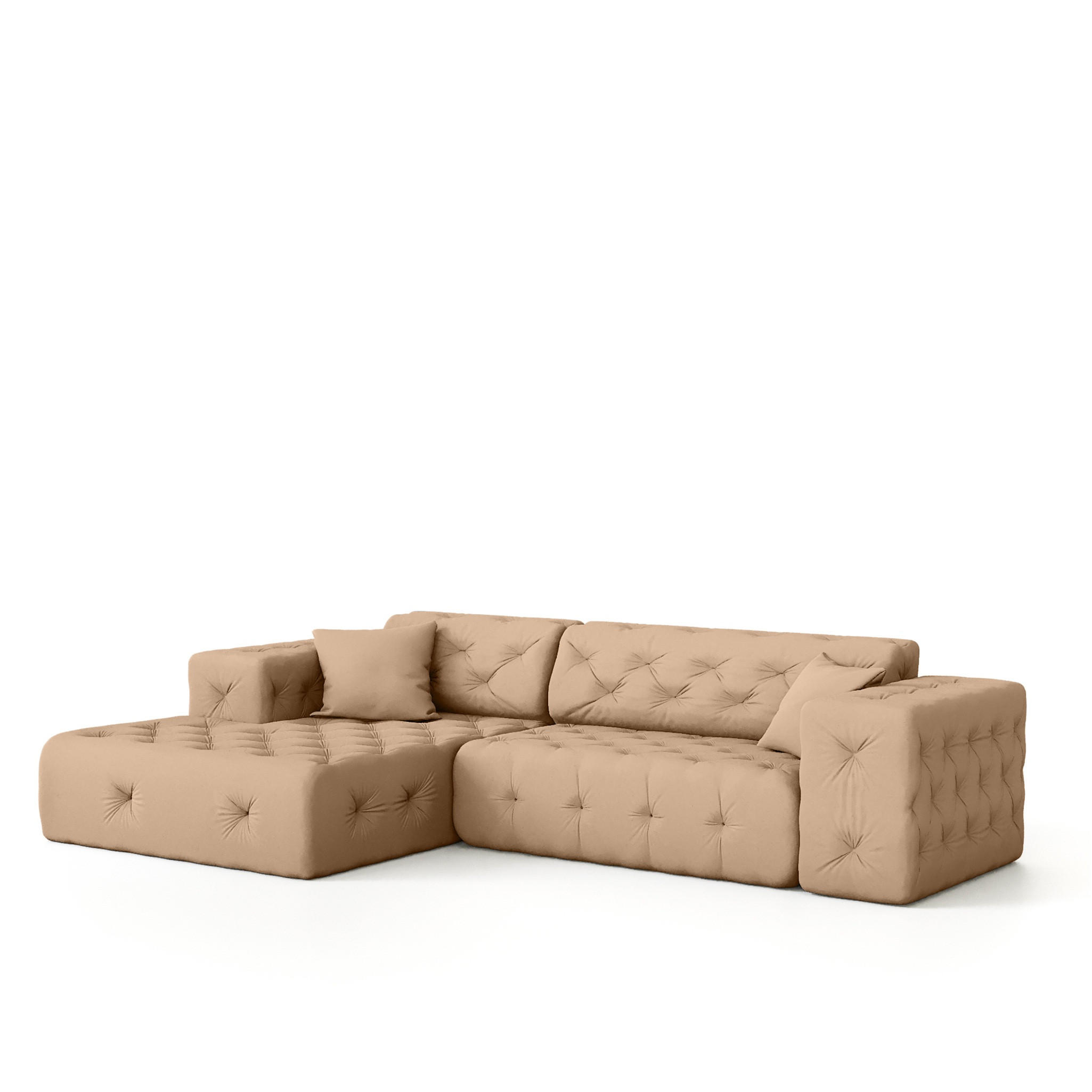 ECKSOFA Chantal - Beige, Holzwerkstoff/Textil (266/171cm) - Fun Möbel