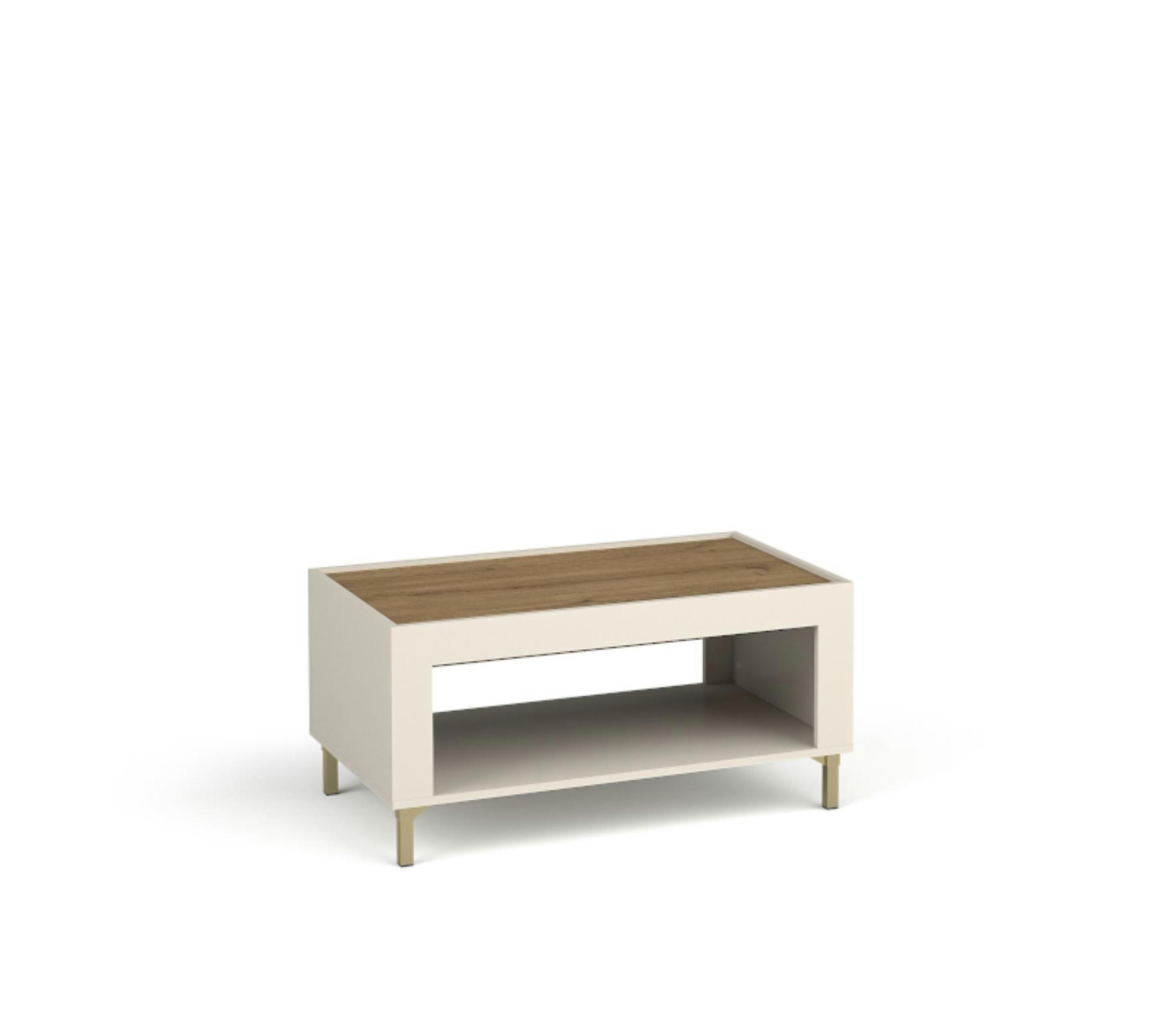 COUCHTISCH Mossa Kaschmir, mit Gold Beine - Beige/Goldfarben, Holzwerkstoff (56/97/47cm) - Bettso
