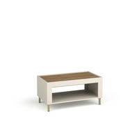 COUCHTISCH Mossa Kaschmir, mit Gold Beine - Beige/Goldfarben, Holzwerkstoff (56/97/47cm) - Bettso