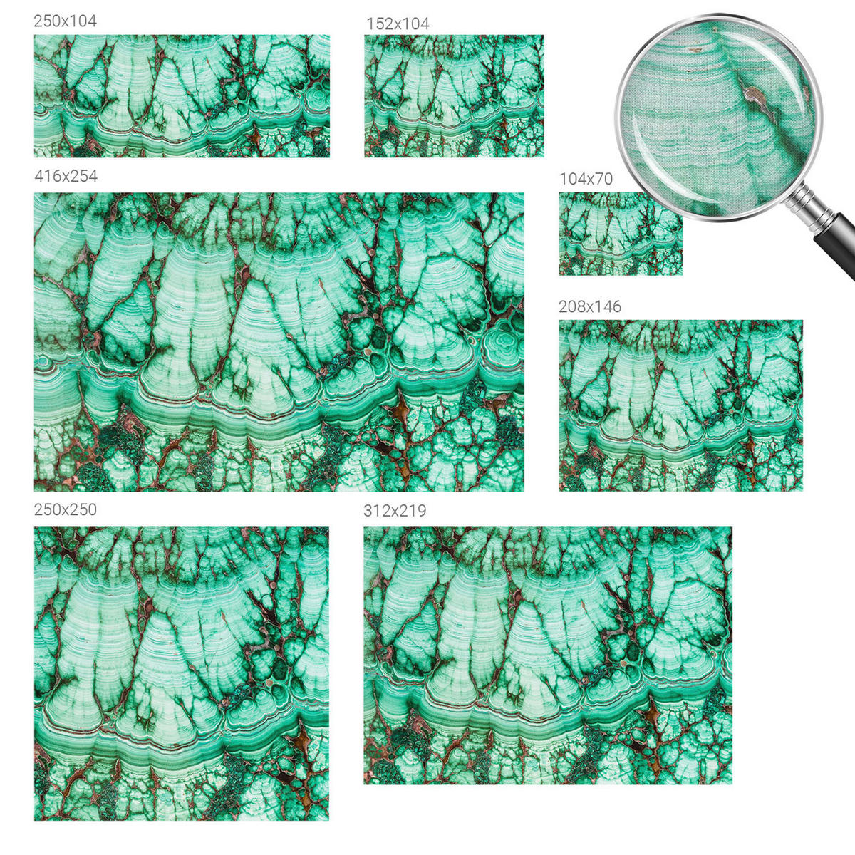 FOTOTAPETE 104x70 cm - Grüne Muster - Beige, Textil (104/70cm) - Wallfluent