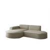 ECKSOFA Palma Xs Ottomane Opera Velvet - Perlmutt, Holzwerkstoff/Textil (236/165cm) - Fun Möbel