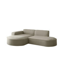 ECKSOFA Palma Xs Ottomane Opera Velvet - Perlmutt, Holzwerkstoff/Textil (236/165cm) - Fun Möbel