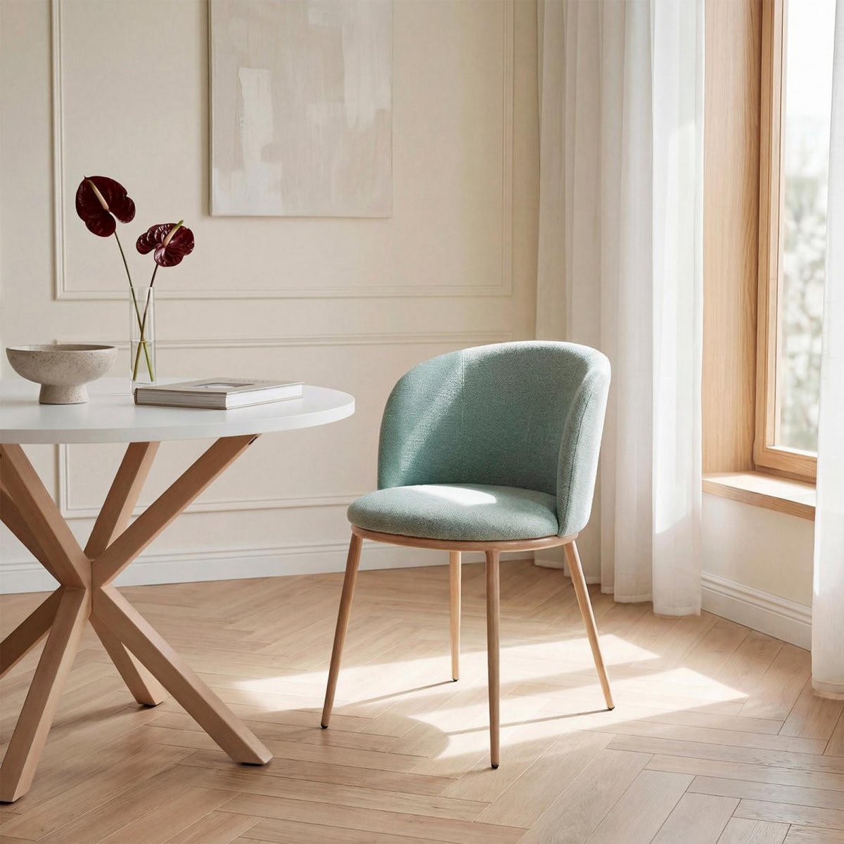 ESSZIMMERSTUHL Nolan Grün 51 cm x 80 cm 2er-Set - Grün, Textil (51/80/57cm) - Klast Home