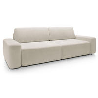 POLSTERSOFA 260 cm Orea, Schlaffunktion, Bettkasten, Beige - Beige, Holz (257/82/105cm) - Emporius
