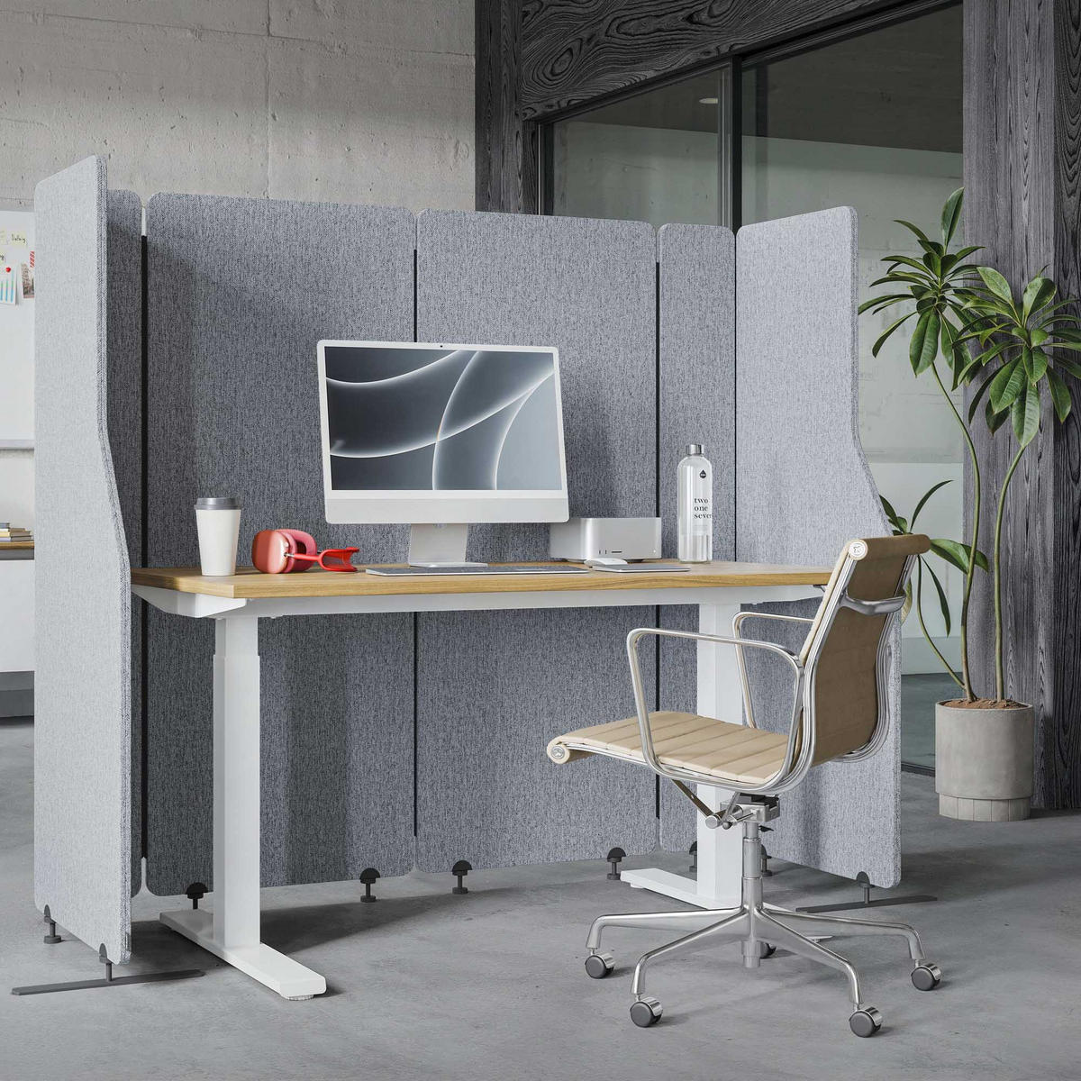 AKUSTIKSCHUTZWAND SADIE - Grau, Metall (280/145/2cm) - Jan Nowak