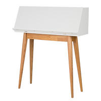 SEKRETÄR - Weiß - Eichefarben/Weiß, Holz/Holzwerkstoff (33/90/105cm) - home24
