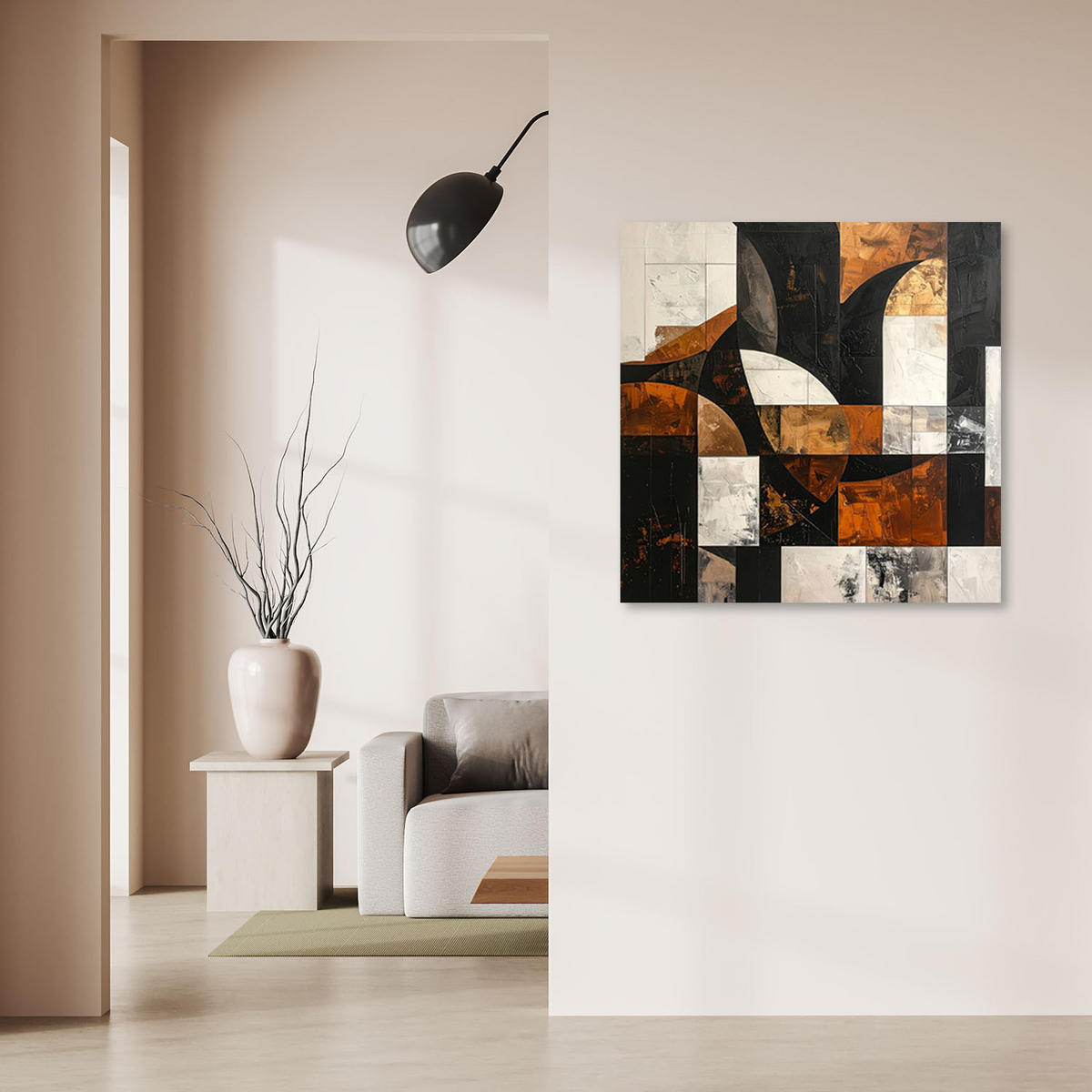 LEINWANDBILD 3D und geometrisch 60x60cm - Braun, Textil (60/60cm) - Feeby