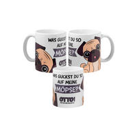 KAFFEEBECHER Bastian Bielendorfer Mops Otto! Was guckst du so auf meine Möpse? Weiß 320 ml - Weiß, Keramik (0.32L) - United Labels