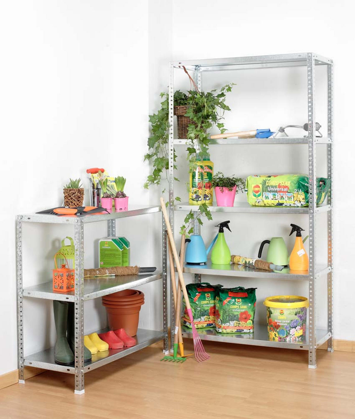 SCHRAUBREGAL PANDA TALL | HxBxT 200x80x30cm | 6 Fachböden | Fachlast 100kg | Verzinkt - Silberfarben, Metall (80/200/30cm) - PROREGAL