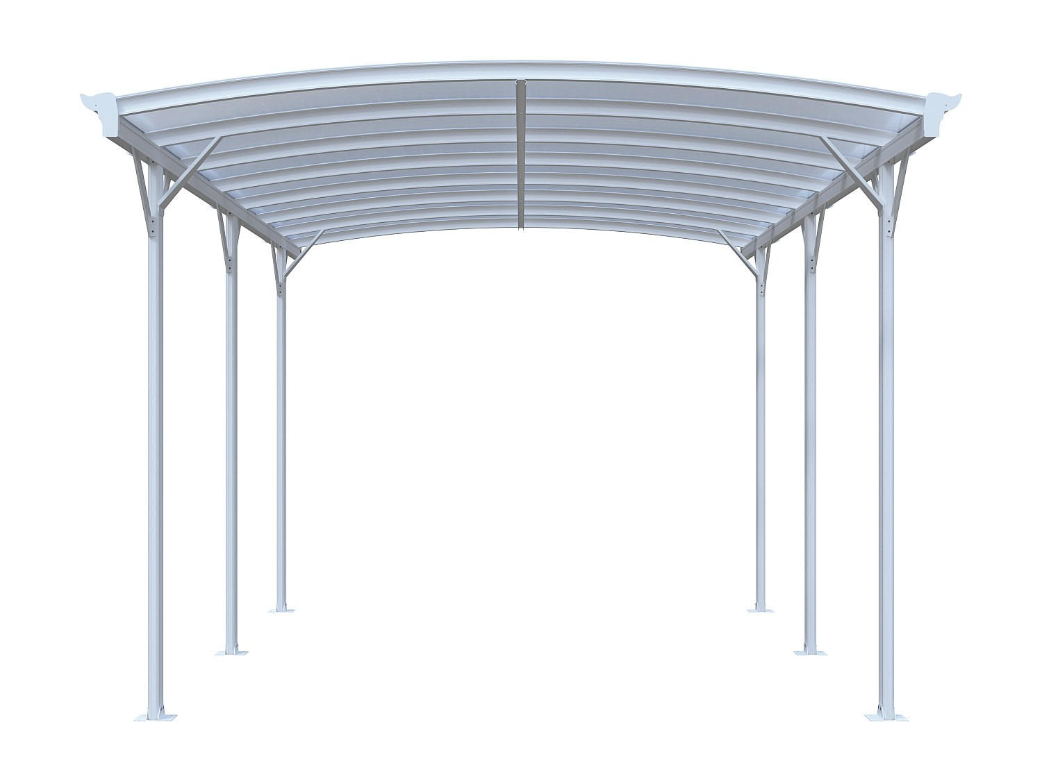 FREISTEHENDES Carport - 1 Person - plastik - weiß Baresa - Weiß, Kunststoff/Metall (370/210/294cm) - Vente-Unique