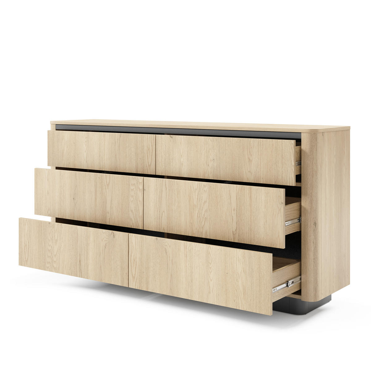 SIDEBOARD OMBRA 163,2/82,9/38,1cm mit 6 Schubladen Türen Eichefarben - Eichefarben, Holzwerkstoff (163.2/82.9/38cm) - MASSENO