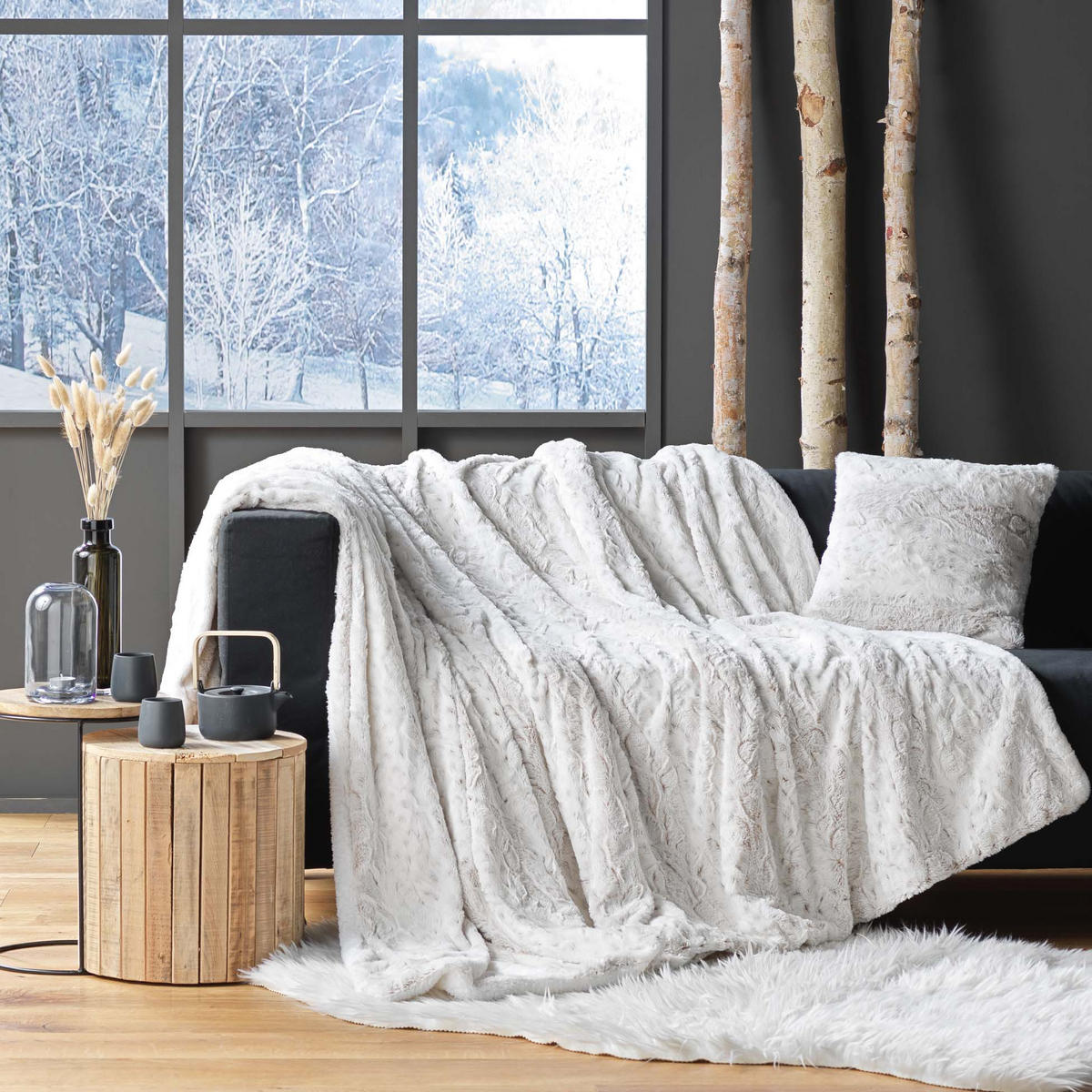 DEKOKISSENBEZUG Alaska 45/45/15 cm - Weiß, Textil (45/45cm) - Douceur d´intérieur