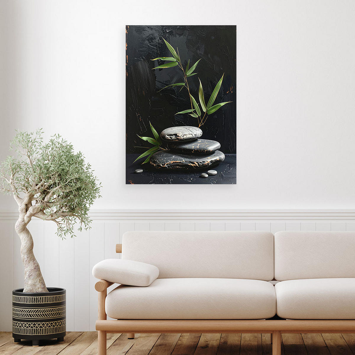 LEINWANDBILD Zen und Orientalisch 60x90cm - Schwarz, Textil (60/90cm) - Feeby