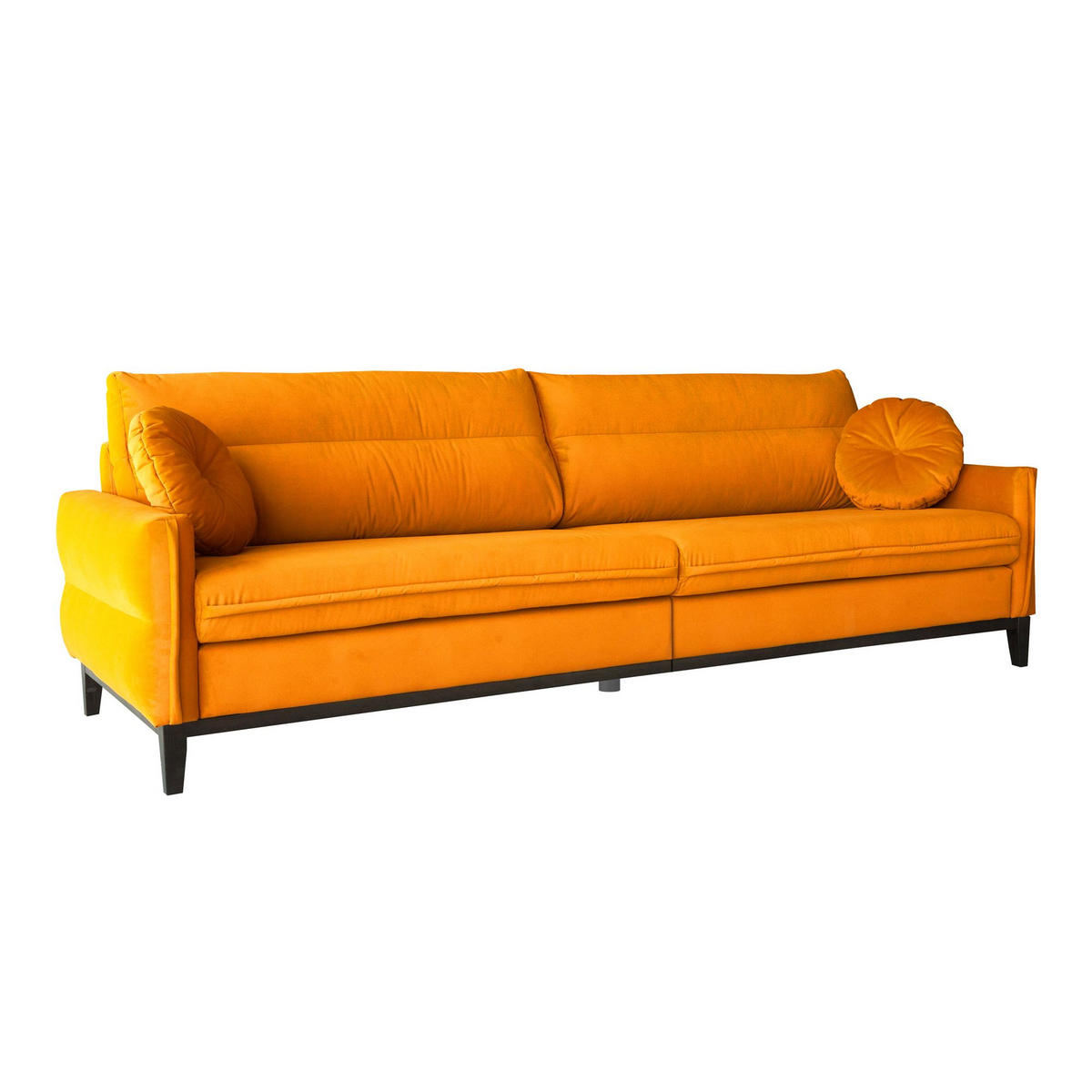 SITZGARNITUR Belweder, zwei Sofas+Sessel, Gelb, Velours - Wengefarben/Gelb, Holz/Textil (268/95/94cm) - Beautysofa
