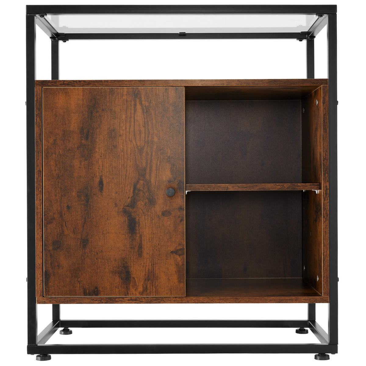 KOMMODE Conventry,70 x 38 x 80,5 cm,Industrial Holz dunkel, rustikal - Rostfarben, Holzwerkstoff (70/38/80.5cm) - tectake