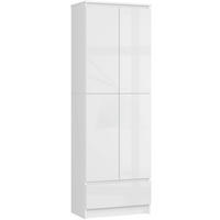 STANDREGAL Weiß, Weiß Glanz 180/60/35 - Weiß, Holzwerkstoff (60/180/35cm) - RAUMHIRSCH FURNITURE