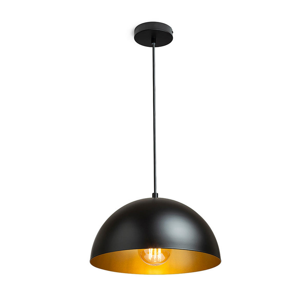 PENDELLEUCHTE GLADYS 30 Schwarz 15 W - Schwarz, Metall (30/30/120cm) - Rendl