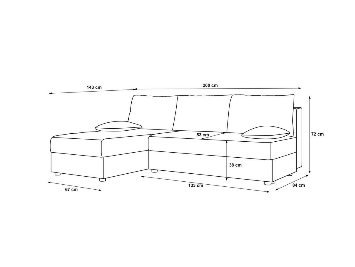 ECKSOFA MOS L Cosmic 100 Rechts mit Schlaffunktion - Schwarz, Textil (200/143cm) - Bedante